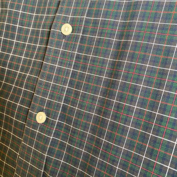 Lauren Ralph Lauren Classic Fit Button Down Shirt Men's Sz 17.5 34/35 Green Blue - Picture 7 of 15